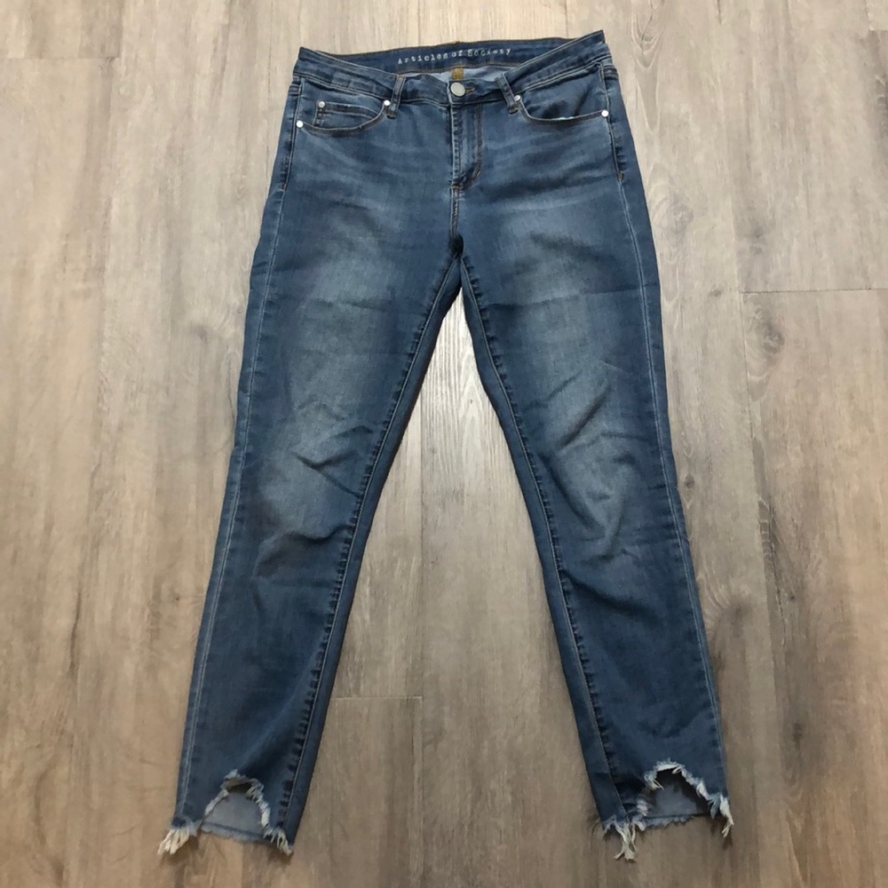 Fun, distressed bottoms, cropped jeans